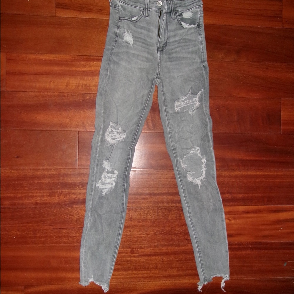 American Eagle Distressed Gray Women's Jeans